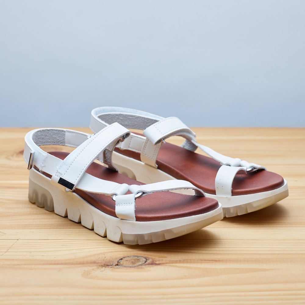 White platform sandals